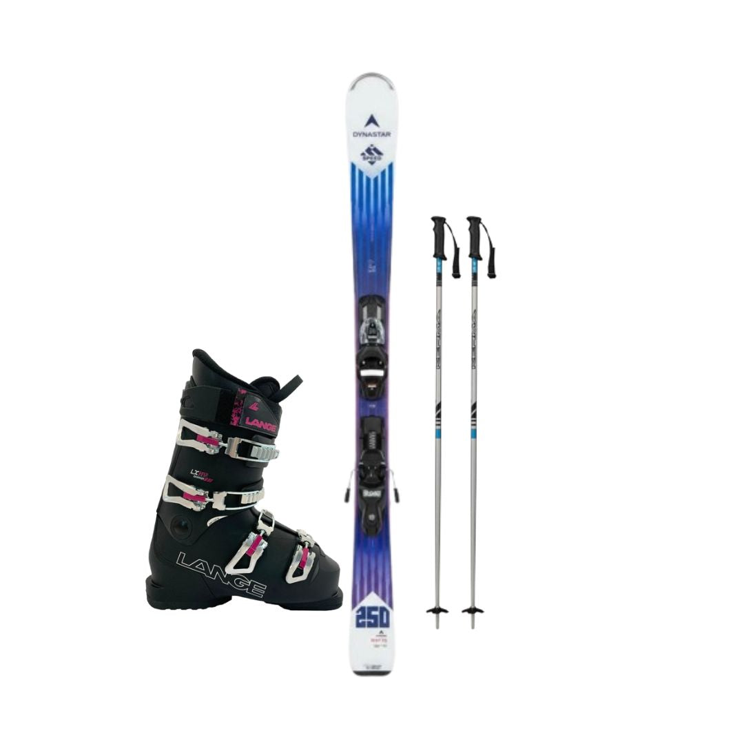 Pack Ski Dynastar SPEED 250 SMU con fijaciones Look XP10 + Botas Lange LX RTL Mujer + Bastones Kerma Sr