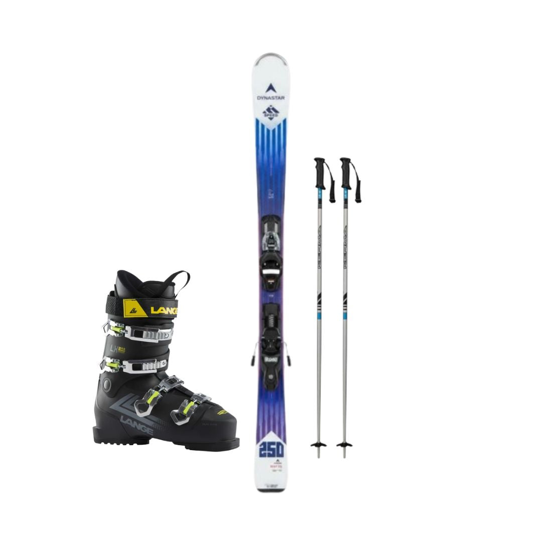 Pack Ski Dynastar SPEED 250 SMU con fijaciones Look XP10 + Botas Lange LX RTL Black Hombre + Bastones Kerma Sr