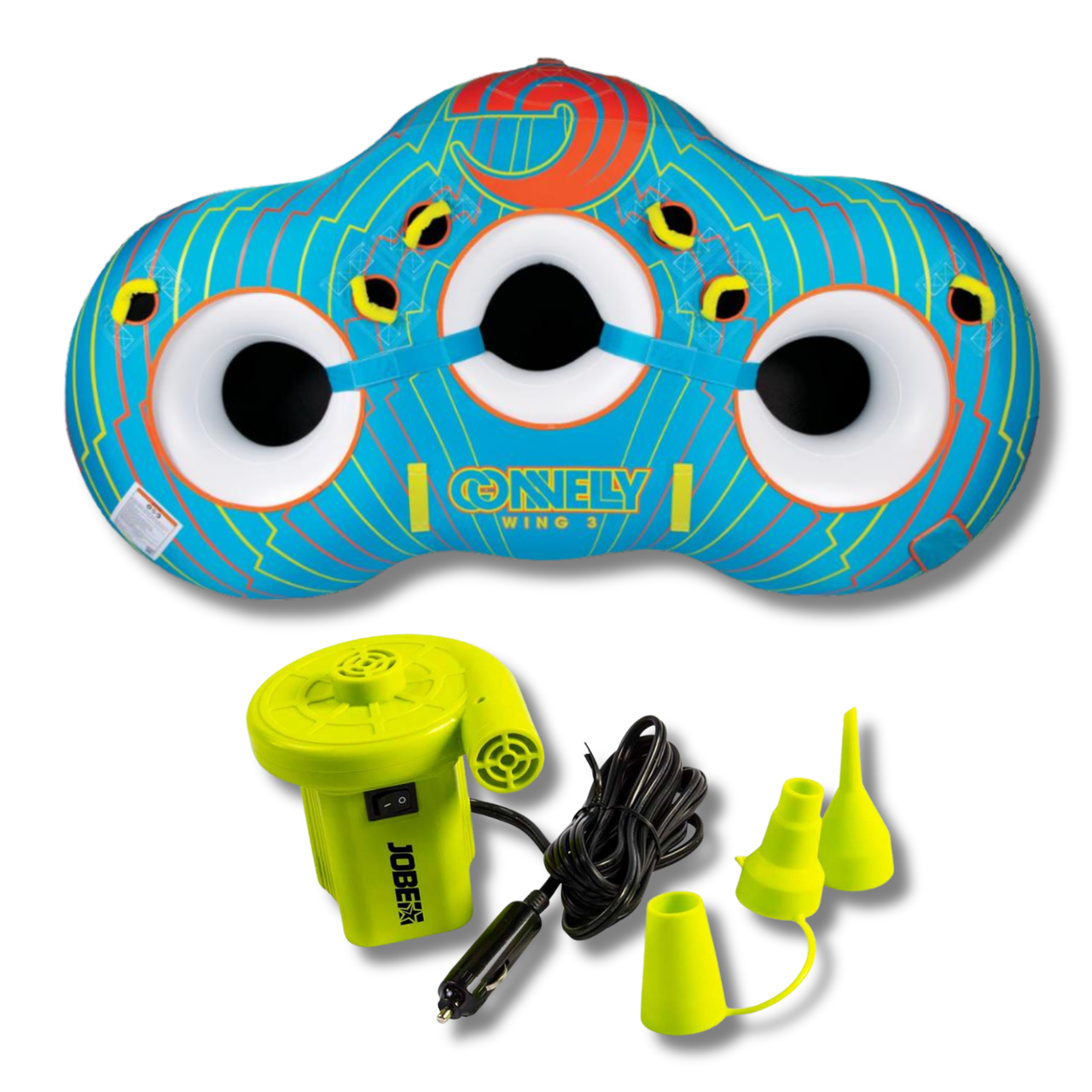 Pack Connelly Arrastrable Wing 3 Personas Sacachucha Más Inflador Eléctrico