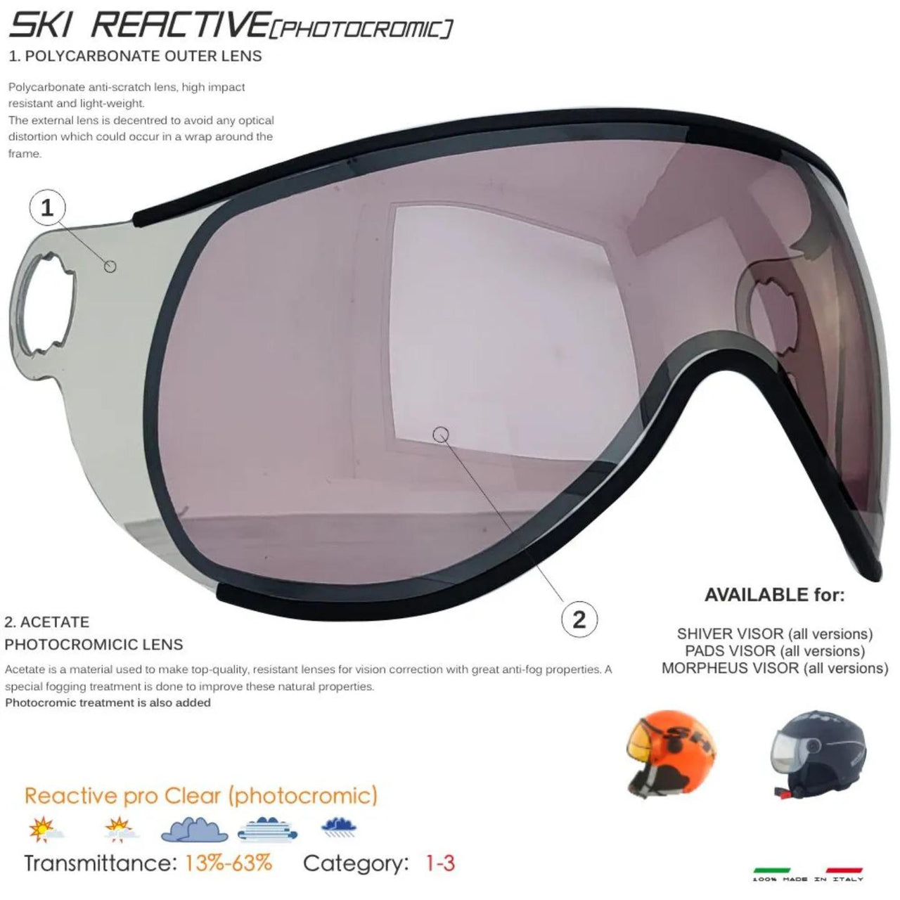 SH+ Visera Casco Clear Fotocromatico