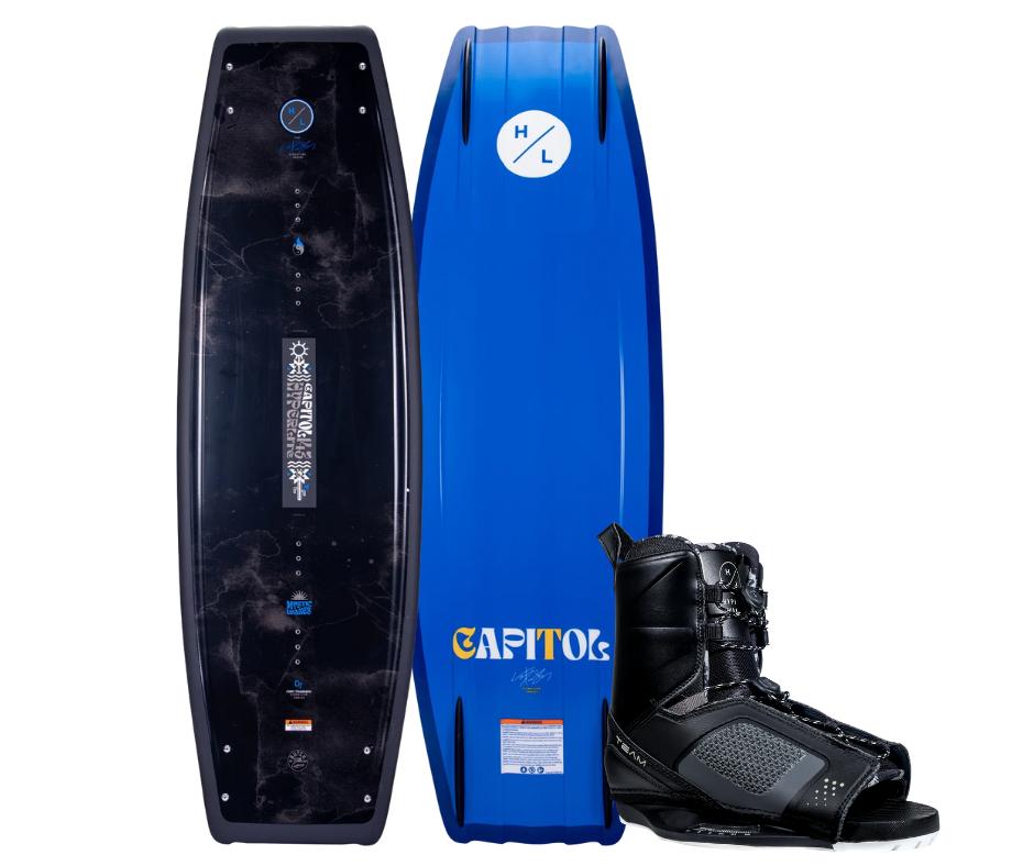Hyperlite Wakeboard Capitol 143 con Fijaciones Team Open Toe 7-10.5