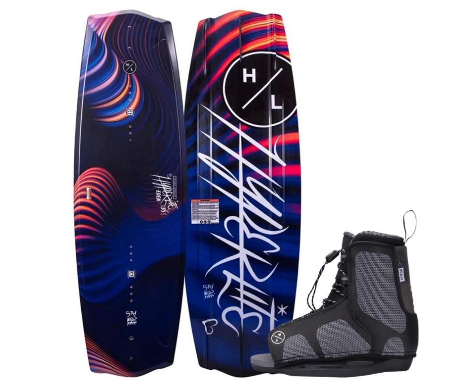 Hyperlite Wakeboard Eden BWF 130 con Bota Remix 4-8